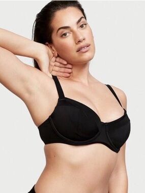 Victoria's Secret Swim Essential Wicked Bikini Top Black Underwire